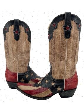 Old Gringo American Flag Western Boots Stars & Stripes Cowboy Patriotic Size 8.5